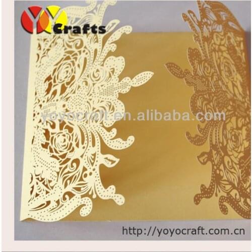 Wholesale 50 X Laser-cut/Lace Wedding Invitations With inner paper and envelop invitation Card Printable And Customizable