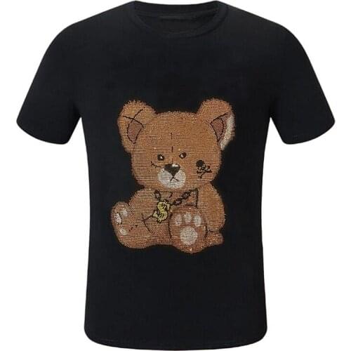 Casual T-shirts man and women Hot drill T Shirt Fitness T-shirts Mens o neck Man T-shirt For Male Diamonds Tshirts