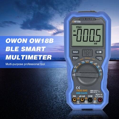 OWON OW18B Professional Multimeter BLE 4.0 True RMS Digital LCD Tester Auto-ranging AC/DC Voltage Current Resistance Capacitance