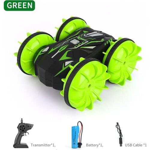 Rc Cars Childrens Toy Amphibious Remote Control 2.4G Stunt Car Waterproof Off-road Double-sided Driving Charging