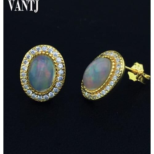 Elegant Real Natural Opal Earrings Sterling 925 Silver for Women Sparkling Gemstone Anniversary Party Classic Fine Jewelry Gift