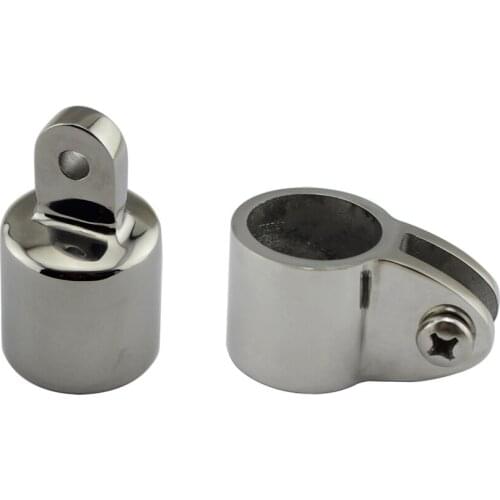 Stainless Steel Deck Hinge Boat Bimini Top Fitting 2pcs Set 1pc Slide Cap and 1pc Slide Sleeve Marine Hinge of SS316