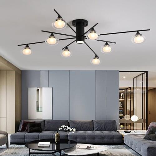 Nordic Modern Home LED Chandelier Luxury Glass Living Room Chandelier Ceiling Dining Lamp Bedroom Decoration Chandelier Lighting