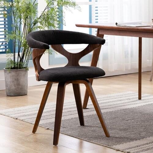 Nordic Style Solid Wood Restaurant Dining Chairs Minimalist Modern Coffee Shop Back Armchair Dormitory Hotel Lobby Lounge Chair
