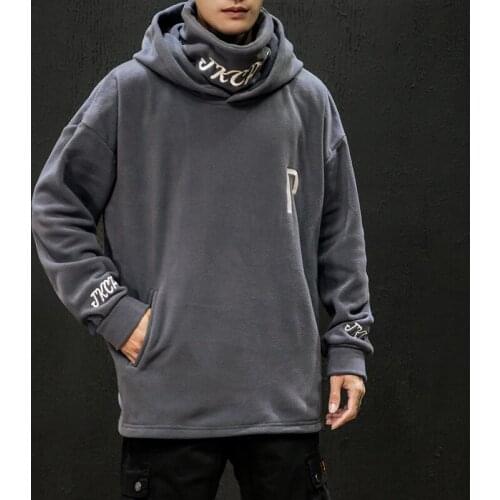 Autumn New Mens Japanese Large Size 5XL Embroidered Hooded Thick Tops for Young Students Loose Casual Mens Hoodies Harajuku
