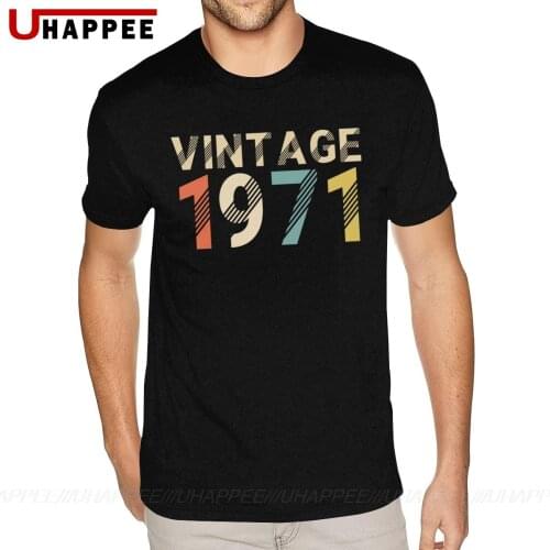 Vintage 1971 Birthday Teeshirts Boys Great Quality Tshirt for Men Short Sleeves Fashionable Brand Clothing