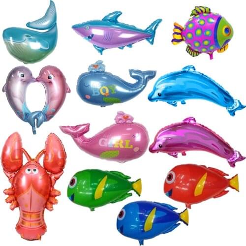 Fish Foil Balloons Inflatable Toys Sea World Party Balloon Birthday Party Decorations Kids Wedding Decor Event Party Supplies