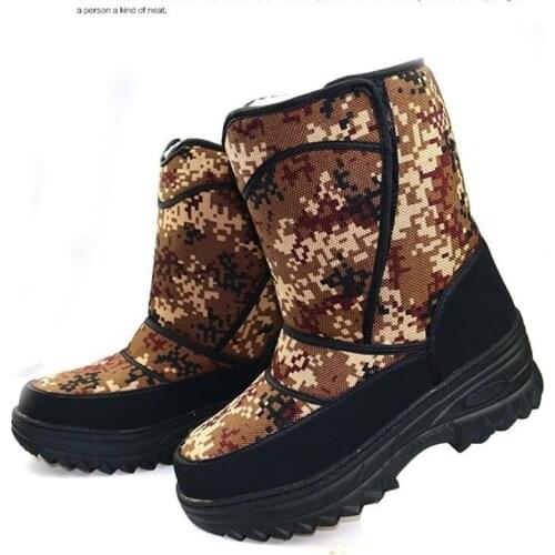 Winter Snow Boots Outdoor Camping Thickness Waterproof Windproof Cold Proof Non-slip Hunting Fishing Climbing Keep Warm Shoes