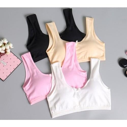 1 Teen Girls Underwear Soft Padded Cotton Bra Young Girls Yoga Sports Puberty Bra Hot Selling New