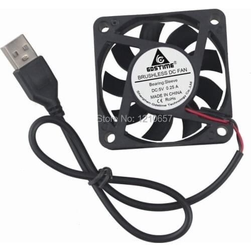1PCS Gdstime DC 5V USB 2500rpm 60mm 60x15mm 6015S Cooler Motor Brushless Cooling Fan