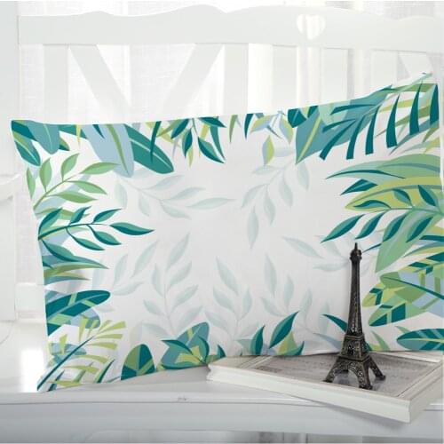 1pc Pillowcase Decorative Sofa Cushion Case Bed Pillow Cover Home Decor Car Cushion Cover Cute Pillow Case 50x75 Green leaf