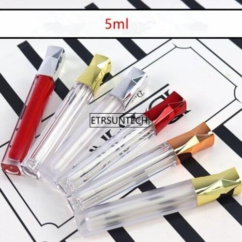 100pcs 5ml Lip Gloss Bottle Empty Cosmetic Lip Oil Refillable Tube Liquid Lipstick Storage Container F2903