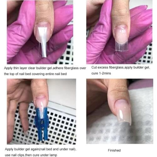 10pcs/pack fiberglass for Nail Extension nails fibre de verre ongle false nails Acrylic Tips Manicure Salon Tools 2019 newest