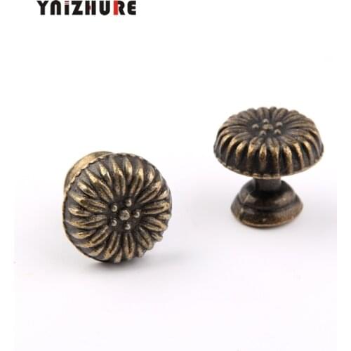 2pcs 20*18mm Cabinet Drawer Trim Single Hole Alloy Bronze Dome Antique Handle Cupboard Door Knob Pull