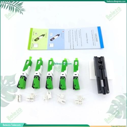 Quality warranty 200pcs ESC250D Optic Fiber SC APC UPC Fast Connector Embedded Field Assembly Optical Connector 0.3dB Low loss