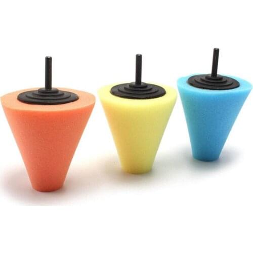 3Pcs 80mm Conical Sponge Pad Polishing Wheel Polishing Car Beauty Waxing Car Polishing Pad Set Polishing Machine Buffer Waxing T