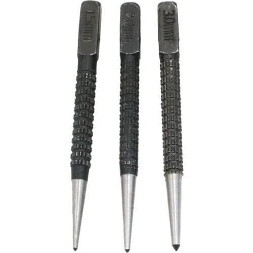 3PCS Non-Slip Center Pin Punch Set 3/32" ProfessionalSample High-carbon Steel Center Punch For Alloy Steel Metal Wood Drilling