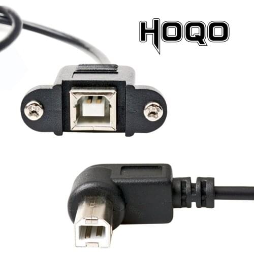 30cm 1m 1ft Elbow 90 USB 2.0 B Male to Female Adapter USB Type B Wire Socket Printer Panel Mount Extension Cable Lock Connector