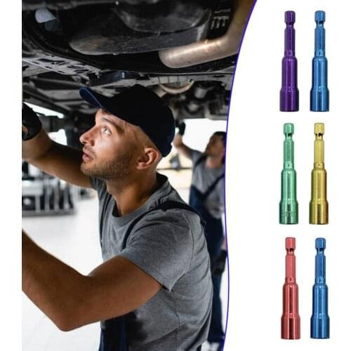 5PC/Set Hex Socket Sleeve Nozzles Magnetic Nut Driver Tools Screwdriver Bit Sleeve Grooves Set Repair Sleeve Drill Adapter D3X5