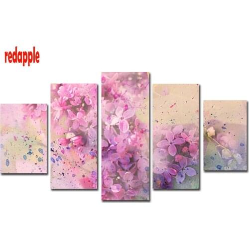 5D DIY diamond painting 5pcs Sakura flower Full square Diamond Home Living Room decor diamond embroidery mosaic Wall Pictures