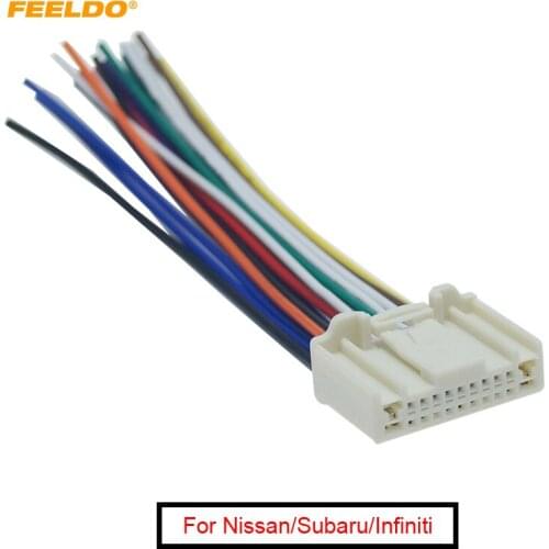FEELDO 10Pcs Car Audio Stereo Wiring Harness Adapter Plug For Nissan/Subaru/Infiniti OEM Factory Radio CD
