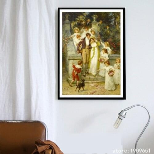 Cotton no frame classical palace figure wedding canvas printings oil painting printed on cotton wall art decoration pictures