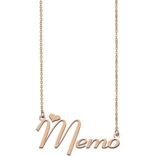 Memo Name Necklace , Custom Name Necklace for Women Girls Best Friends Birthday Wedding Christmas Mother Days Gift