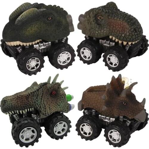 6 Styles Dinosaur Tyrannosaurus Tatankacephalus Dilophosaurus Triceratops Pterosauria Spinosaurus Model Mini Toys Back Car