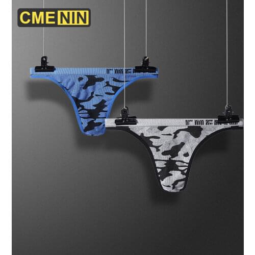 CMENIN Camouflage Underpants Gay Men Sexy Mans Underwear Thong Men Jockstrap Breathable Mens Thong And G strings U Pouch CM104
