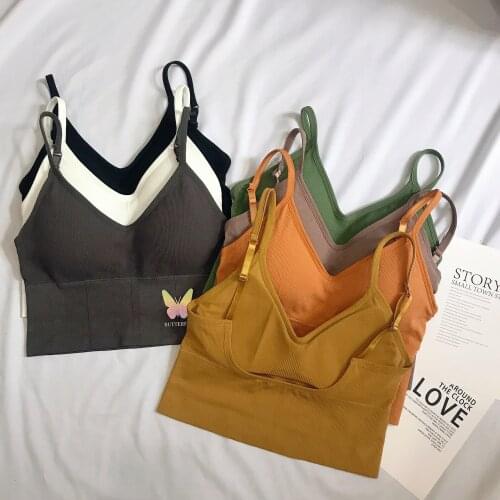 Womens Cotton Underwear Tube Top Brassiere Sexy Solid Color Top Fashion Sports Comfort Tank Up Female Push Up Sexy Lingerie