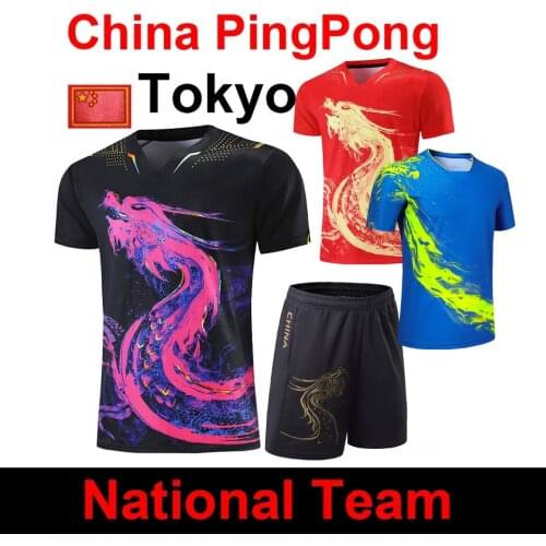 Latest Chinese Dragon Table Tennis Jerseys Shorts Kits Male Female Kid China Ping Pong Suits Table Tennis Sets Sport Shirt Suits