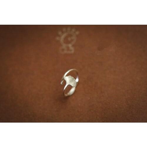 Wholesale Trendy Ginkgo Biloba Ring Gold Silver Color Ginkgo Biloba Promose Rings Women Girl World Of Warcraft Overwatch Aros