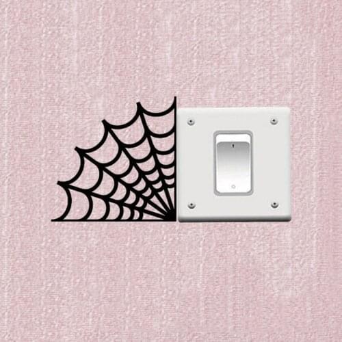 Spider Web Vinyl Switch Sticker Bedroom Living Room Wall Decal 3SS0190