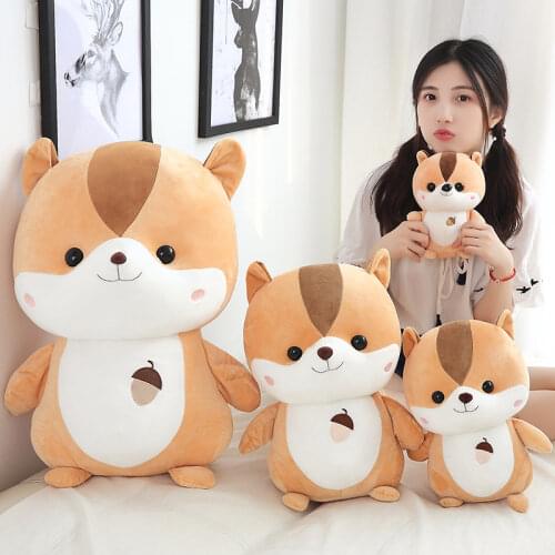 40/50cm Plush Squirrel Doll Toy Kids Sleeping Back Cushion Cute Stuffed Hamster Baby Comfortable Doll Xmas Gift