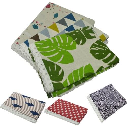 Rectangle Printed Floral Plaids Lace Linen Cotton Tablecloth Home Table Cover Christmas Table Cloth Wedding Party Decoration