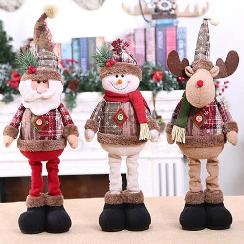 Christmas Decorations Santa Claus Doll Snow Man Elk Ornaments Gift Toy Christmas Tree Decorations For New Year Navidad Kids Gift