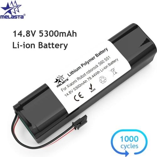 5300mah li-ion Robotic Vacuum cleaner Replacement Battery for Xiaomi mijia 2nd Robot Roborock S50 S51 S55 Accessory Spare Parts