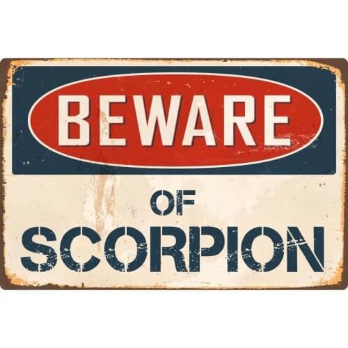 StickerPirate Beware of Scorpion 8 x 12 Vintage Aluminum Retro Metal Sign VS372