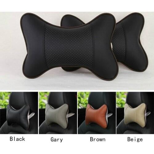 1 Pair Universal Car Neck Pillows PU Leather Breathable Mesh Auto Car Neck Rest Headrest Cushion Pillow Car Interior Accessories