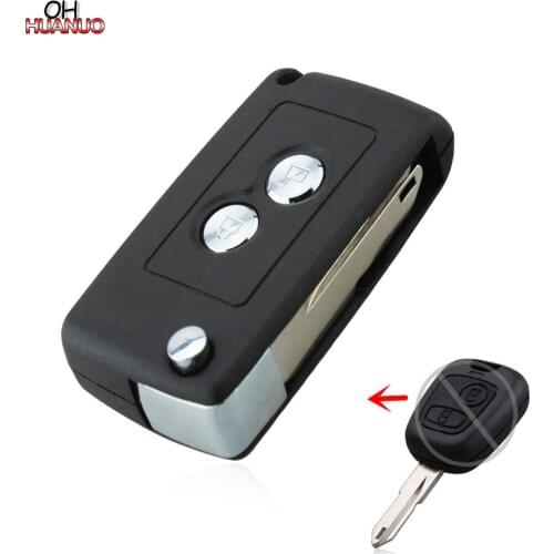 High Quality Modified 2 Buttons Folding Key Blade NE73 Remote Case Cover Housing Fob For Peugeot 206 306