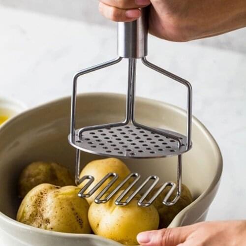 High quality Stainless Steel Potato Masher Ricer Puree Double Press Plates Fruit Crusher Pumpkin Potatos Masher Machine