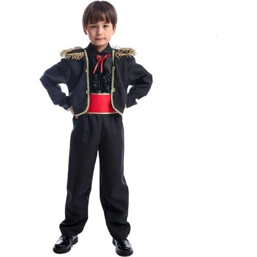 High quality purim Carnival Halloween costumes Spanish children matador cosplay Spanish bullfighter suit for boys