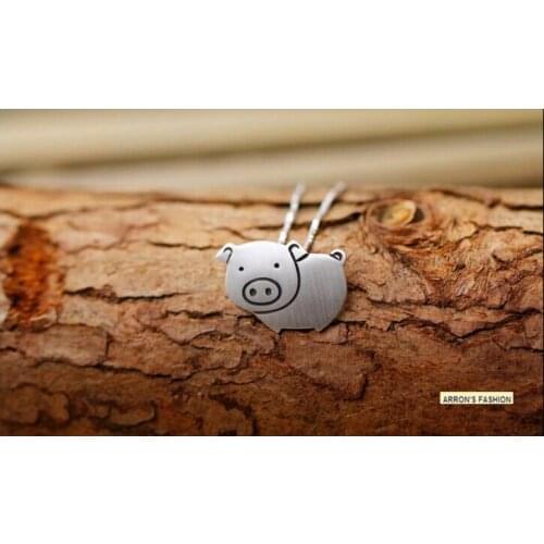 Fashion jewelry silver plated cute Collar bone chain little Pig necklace for women Cartoon animal pendant
