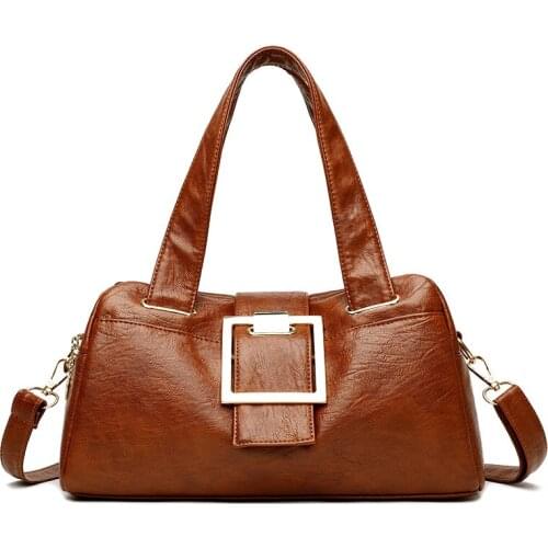 Female Brand Top-Handle Tote Bags Women High Capacity Pu Leather Handbags Vintage Luxury Designer Crossbody Shoulder Bags