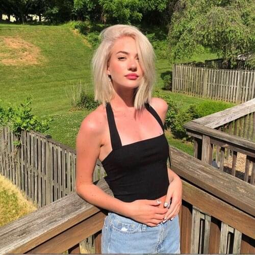 Women Cotton Crop Tops Bralette Crochet Female Spaghetti Strap T-shirt Cropped With Chest Padded Camisole Wireless Sexy Satin