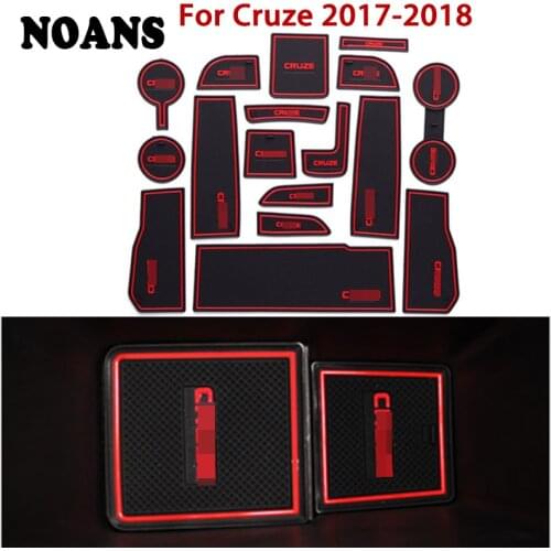 1set Car Interior Cup Mat Door Gate Slot Pad Storage Box Mat for Chevy Chevrolet Cruze 2018 2017 2009-2014 2015 2016 Accessories