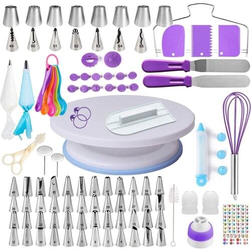 137 Pcs Cake Stand Turntable Rotating Base Cake Dough Knife Decorating Stand Set Cake Rotary Turntable Tools