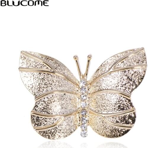 Blucome Beautiful insect Butterfly Brooches Crystal Jewelry For Women Girl Skirt Scarf Sweater Coat Clothing Fashion Accessories