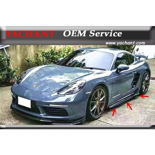 Car-Styling Carbon Fiber Side Skirts Fit For 2017-2018 Cayman Boxster 718 AMSP Style Body Kit Side Skirts 8 Pcs