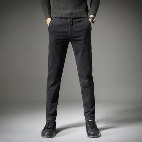 New Autumn Thick Suit Pants Men Business Casual Pants Winter Straight High Quality Trousers Male Brand Long Formal Trousers